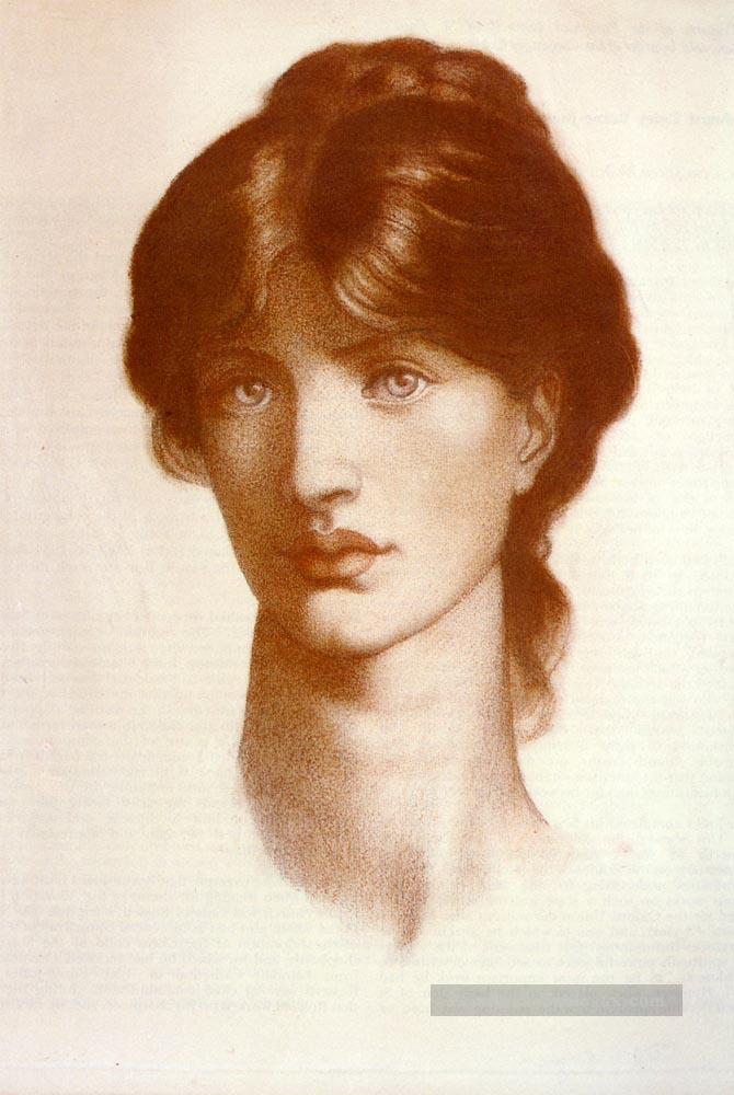 Étude pour une vision de Fiammetta préraphaélite Fraternité Dante Gabriel Rossetti Peintures à l'huile